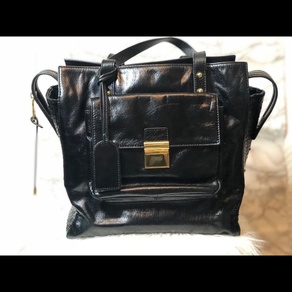 Badgley Mischka Shine Leather Tote - Picture 2 of 6